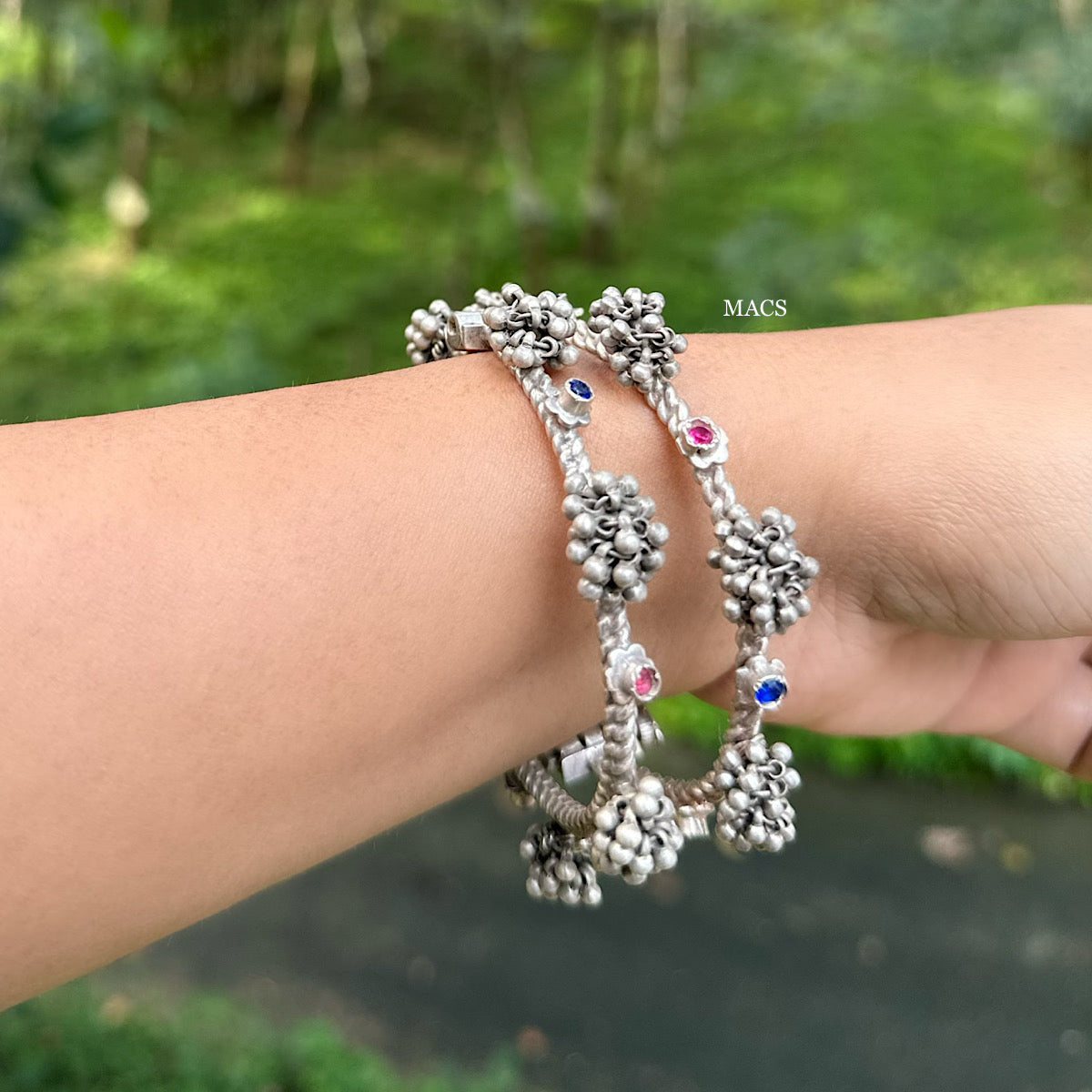 Shop 925 Pure Silver Bangles and Kada for women Online in India- MACS