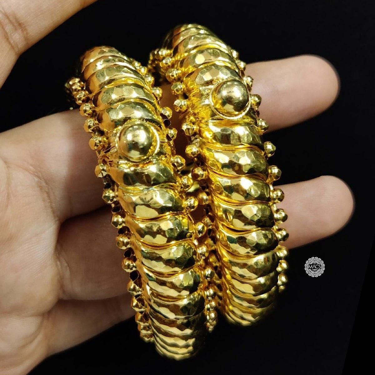 Gold Hammered Sutlada Kada | 925 Silver Sutarla Bangle | MACS