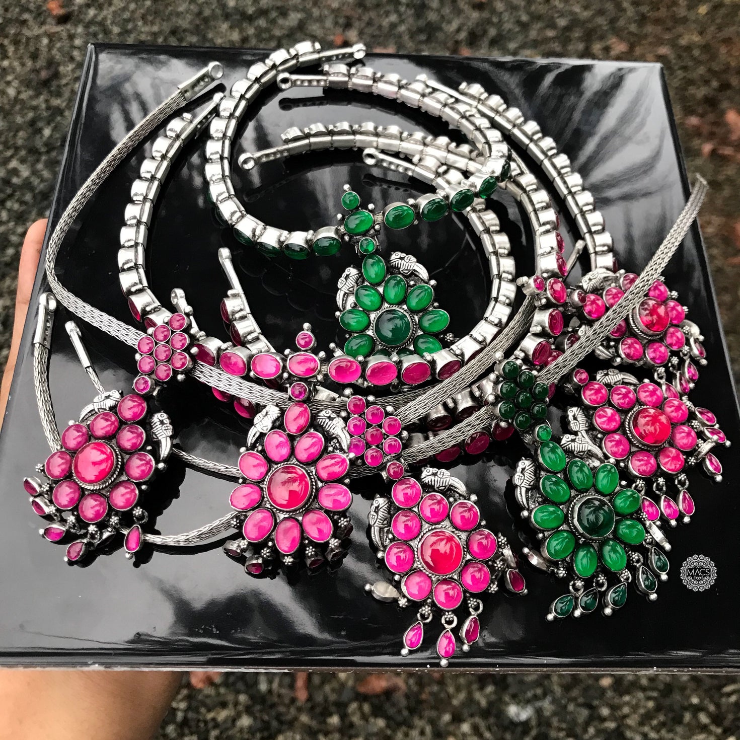 Addigai Design Pink Addigai Necklace | kemp attigai | MACS